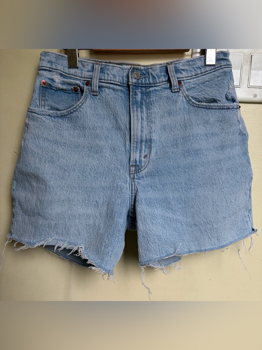 Abercrombie & Fitch The 90’s Straight Ultra High Rise Denim Jean Shorts Size 30